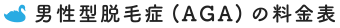 男性型脱毛症(AGA)の料金表