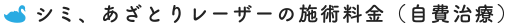 シミ、あざとりレーザーの施術料金（自費治療）