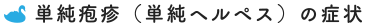 単純疱疹（単純ヘルペス）の症状
