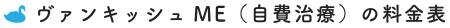 ヴァンキッシュME（自費治療）の料金表